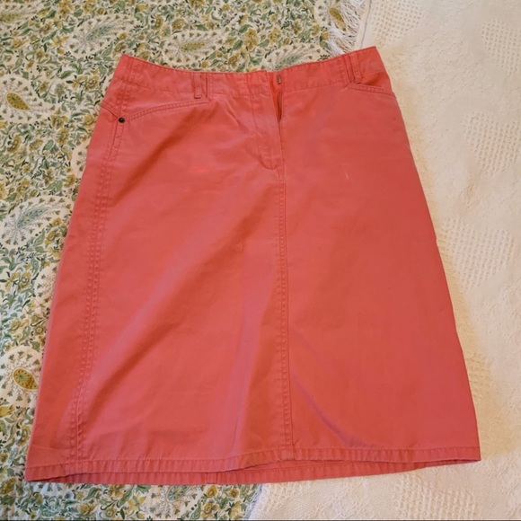 Talbots coral knee length khaki skirt - Picture 1 of 4
